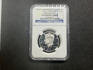 2011 S Silver 50 C NGC Early Releases PF69 Ultra Cameo