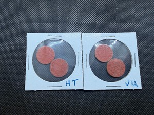 WWII Red Ration Tokens - Two HT and Two VU