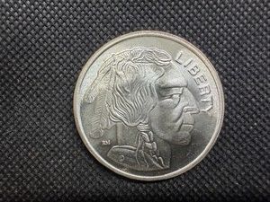 One Ounce Silver Round Buffalo Design