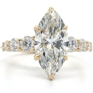NEW! 4 Carat Marquise Diamond Engagement Ring in 14k Yellow Gold w/ IGI REPORT *VIDEO*