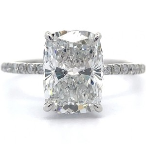 3.50 Carat Cushion Diamond Double Halo Ring in 14k White Gold w/ IGI Report *VIDEO*
