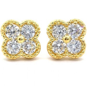1 Carat Diamond Four-Leaf Clover Flower Stud Earrings VIDEO