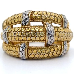 Diamond-Cut Vintage Style Triple Woven Two-Tone Ring VIDEO