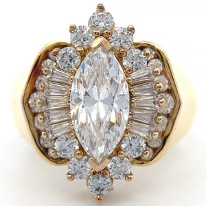 Marquise & Baguette Cubic Zirconia Tapered Cluster Ring VIDEO
