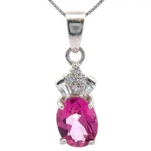 Oval Natural Pink Sapphire & Diamond Cluster Drop Pendant VIDEO