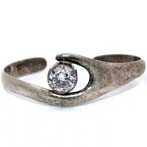 Modern Cubic Zirconia Solitaire Sculptured Cuff Bracelet Bangle VIDEO