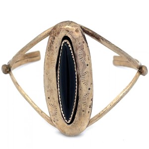 Artistic Marquise Onyx Navajo Split Bangle Cuff VIDEO