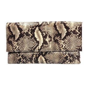 Expressions NYC Snakeskin Print Foldover Clutch Handbag
