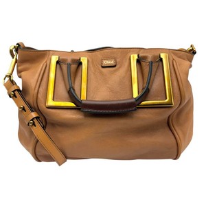Chlo Ethel Brown Leather Shoulder Bag Pre-Owned Retail $450
