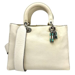 Christian Dior Cream Leather Diorissimo Tote Handbag w Shoulder Strap Pre-Owned Retail $1,500