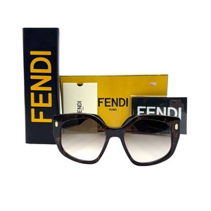 Fendi Oversized Square Tortoiseshell Sunglasses w Box & Accessories Retail $495