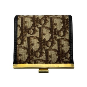 Vintage Christian Dior Trotter Monogram Coin Purse w Gold-Tone Frame Retail $395