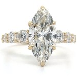 NEW! 4 Carat Marquise Diamond Engagement Ring in 14k Yellow Gold w/ IGI REPORT *VIDEO*