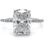 3.50 Carat Cushion Diamond Double Halo Ring in 14k White Gold w/ IGI Report *VIDEO*