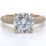 NEW! 3 Carat Diamond Round Solitaire Engagement Ring in 14k Yellow Gold w/ IGI Report *VIDEO*