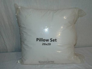2 Pack Down Alternative Throw Pillow Insert - 20 x 20 Square - White  BOKSER HOME