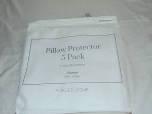 5 Pack Queen White BOKSER HOME Pillow Protector