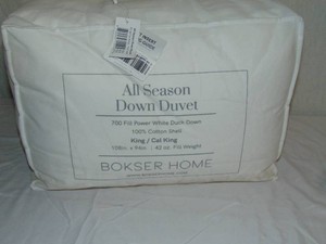 KingCal King BOKSER HOME All Season 700 Fill Power Luxury White Duck Down Duvet Comforter Insert