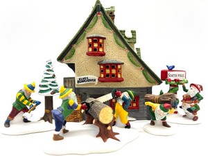 Department 56 North Pole Series Elf Bunkhouse Mixed Lot - 3 Items