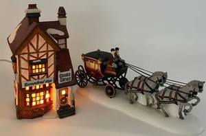 Department 56 Dickens Village Bumpstead Nye & Royal Coach (Lot of 2)