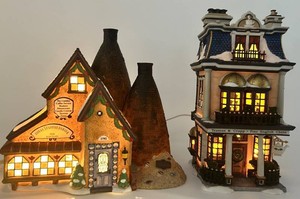Department 56 Dickens Village Buildings - Teaman & Crupp & Royal Staffordshire (Lot of 2)