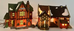 Department 56 Dickens Village Browning Cottage & Butter Tub Barn (Lot of 2)