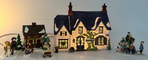 Department 56 Dickens Village Brownlow House & 2 Accessory Sets (Lot of 3)