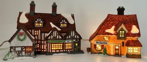Department 56 Dickens Village Ashbury Inn & Chop Shop (Lot of 2)