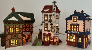 Dickens Village Series C. H. Watt, Walpole & T. Puddlewick (Lot of 3)