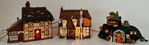 Heritage Village Dickens Village Series Illuminated Buildings (Lot of 3)