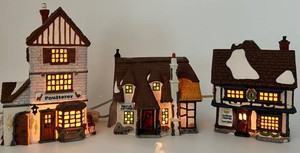 Dickens Village Series Poulterer, Mayle Cottage & Tutbury Printer (Lot of 3)