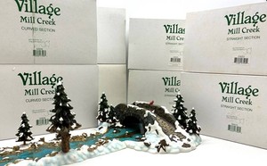 Department 56 Village Mill Creek Bridge Display With 8 Sections