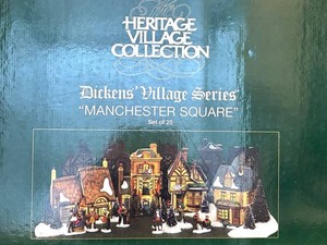 The Heritage Village Dickens Village Manchester Square Set of 25