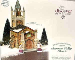 Department 56 Dickens Village Somerset Valley Church Gift Set