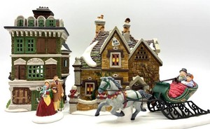Department 56 Dickens Village Buildings & Figures (Lot of 4)