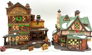 Department 56 Dickens Village Buildings - 2pc Quillys & East Indies (Lot of 2)