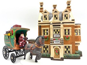 Department 56 Dursley Manor & Fezziwig Wagon 2-Piece Mixed Lot