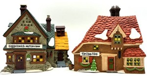 Department 56 Dickens Village the Chop Shop & Giggleswick-Mutton & Ham (Lot of 2)
