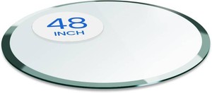 $387 Dulles Glass 48 inch Round Glass Table Top - Tempered - 12 Thick Glass Surface, Safe Beveled Edge, Multipurpose for Dining Table, Patio, Coffee and End Table