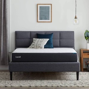 $190 Lucid  8 Plush Gel Memory Foam Mattress   Bamboo Charcoal & Cooling Gel   Fiberglass Free   Bed in a Box   CertiPUR-US  Certified   Twin Size