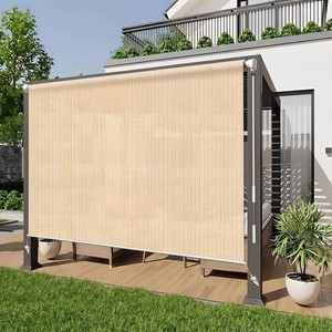 HENG FENG Outdoor Roller Shade,90% UV Block 8(W) x6(H) Cordless Patio Shades Roll up Outdoor Blinds for Porch Gazebo Deck Pergola Balcony, Dark Grey