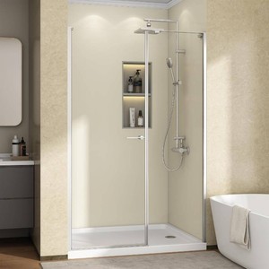 $180 Bathbliss 52-54 W 72 H Shower Door Pivot, 14(6mm) Thick Clear Tempered Glass with SGCC & ANSI, Reversible Installation Glass Shower Door, Chrome