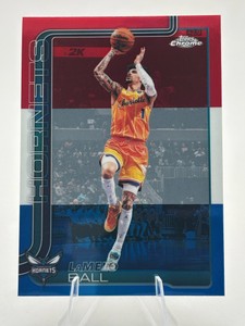 2025 Topps Chrome Update Basketball LaMelo Ball Red White and Blue #50 Basketball Card