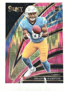 2025 Panini Select Club Level Omarion Hampton Pink and Blue Shock Prizm RC Rookie Card #202