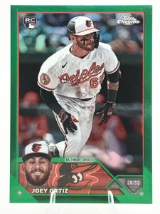 2023 Topps Chrome Update Series Joey Ortiz Green Parallel RC Rookie Card #USC216 Numbered 4899