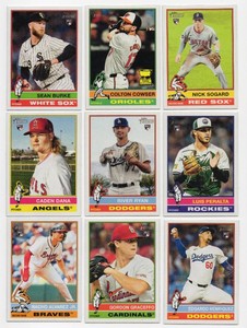 Lot of 9 Baseball Cards Including 2026 Topps Heritage Sean Burke #262 RC, 2026 Topps Topps Heritage Edgardo Henriquez #180 RC, and More