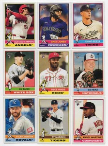 Lot of Nine 2026 Topps Heritage Baseball Cards Including David Festa RC #249, Angel Martinez #338 RC, and More