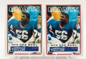 Lot of 2 Vintage 1983 Topps Lawrence Taylor #133 Football Cards New York Giants HOFer