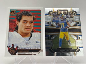Lot of 2 Puka Nacua Football Cards including 2023 Panini Select Rookie Card #56 and 2024 Panini Donruss Gridiron Kings #2