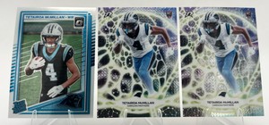 Lot of 3 Tetairoia McMillan Rookie Cards including One 2025 Panini Donruss Optic #209 and Two 2026 Topps Resurgence Protonyx #PT-9 Rookie Cards